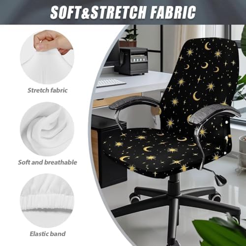 Xoenoiee Moon Stars Pattern Office Chair Cover