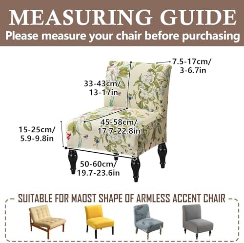 Printed Accent Chair Cover Stretch Slipcover for Living Room
