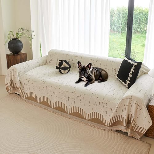 Boho Dog Couch Cover - Pet Proof 2 Cushion Slipcover 71x118