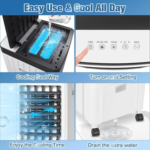 2024 Upgraded Portable Air Conditioner with 3 Gallon Water Tank