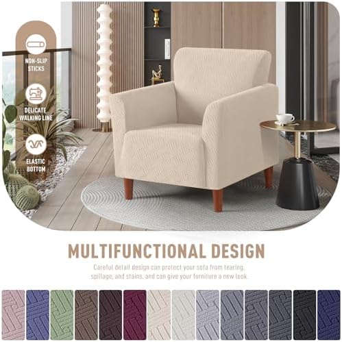 KinCam Accent Armchair Covers Warm Beige
