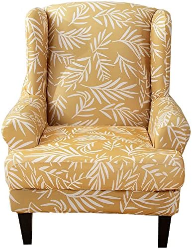 Wingback Chair Cover Set Stretch Spandex Slipcover for Armchair and Sofa