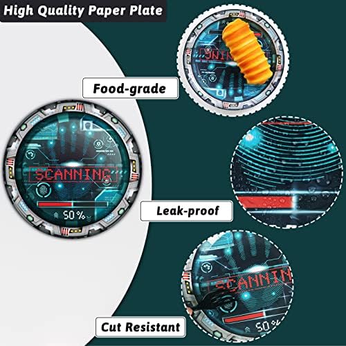 Chiazllta 96 Pcs Secret Agent Birthday Party Tableware Set