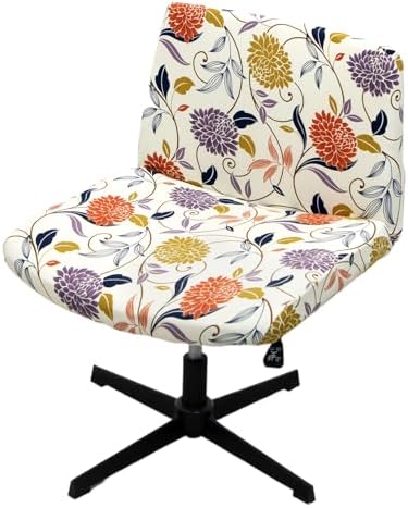 LiveGo Armless Office Chair Cover - Stretchy Jacquard Modern Vanity Chair Protector