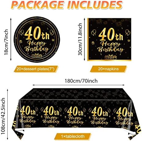 41Pcs 40th Birthday Party Decor Supplies Set