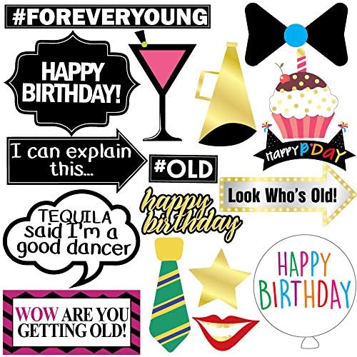 Funny Birthday Photo Booth Props 47 Piece Set