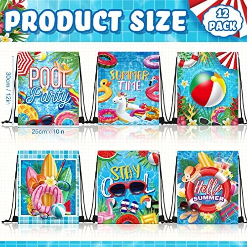 Kacctyen 12 Pcs Pool Beach Drawstring Bags