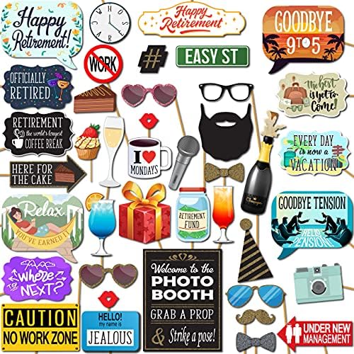Retirement Party Photo Booth Props - 41-Piece Kit