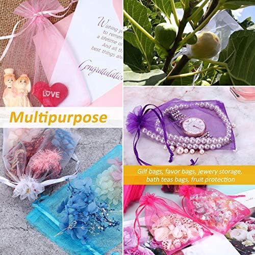 100PCS 4x6 Inch Organza Drawstring Gift Bags for Wedding Favors