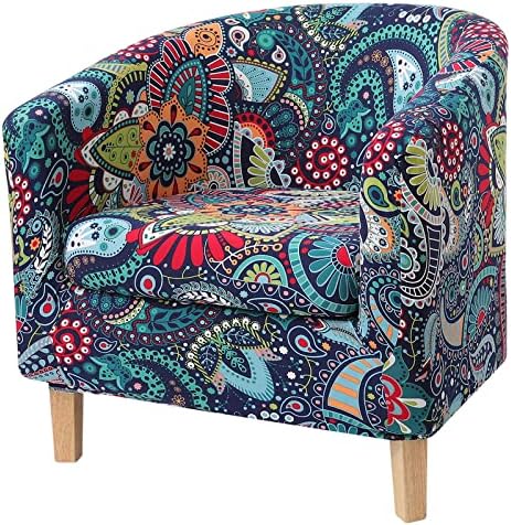 hyha 2 Piece Tub Chair Slipcover with Cushion Cover Blue Green