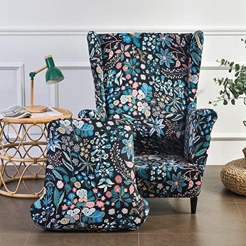 Eco-Ancheng 2 Piece Wingback Chair Slipcover 1