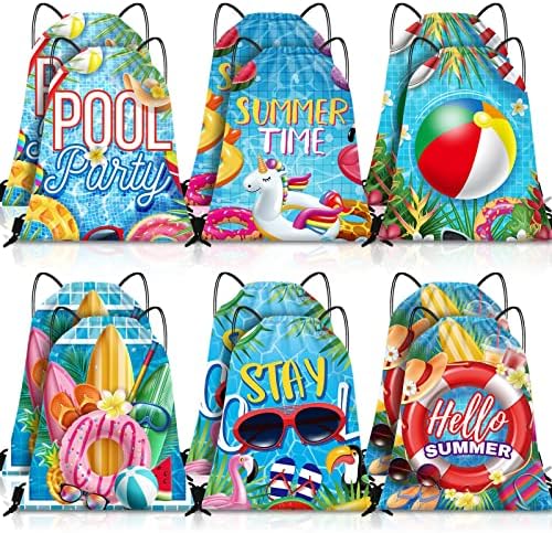 Kacctyen 12 Pcs Pool Beach Drawstring Bags