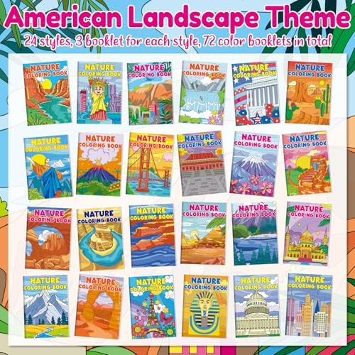 72 Pcs Landscape Coloring Book for Adults
