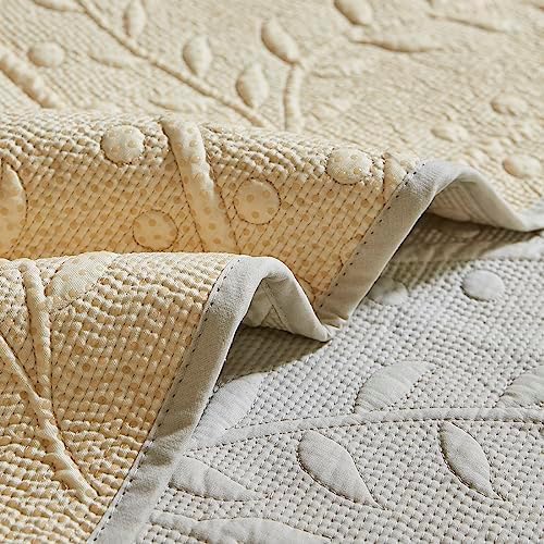 Vctops Floral Leaves Embroidered Sofa Cover Non-Slip