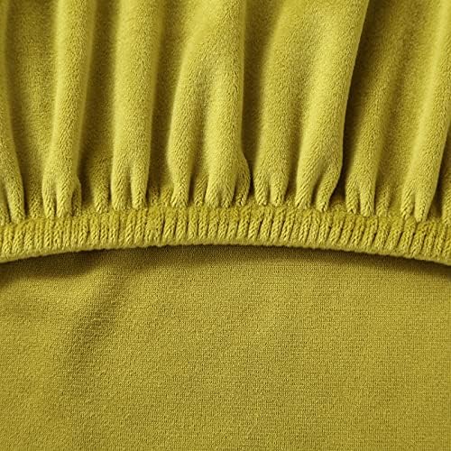 MIFXIN Velvet Armless Chair Slipcover 1 Pack Grass Yellow