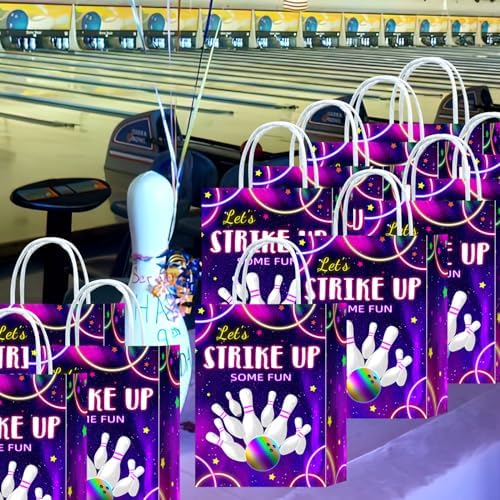 Tyndallrays 16 Piece Red Bowling Tote Bags for Party Favors