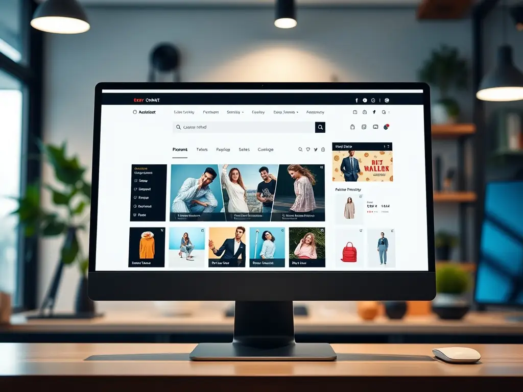 An image illustrating an e-commerce platform revamp, showcasing improved user interface, mobile responsiveness, and increased online sales metrics.